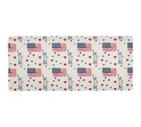 Goddess of Liberty Love 4th of July Independence Sous-main de bureau multifonction pour clavier et animal pour écrire long tapis de souris de jeu 80 x 30 cm