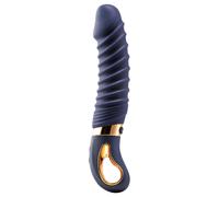 Goddess - vibromasseur nervuré chauffant (bleu foncé)