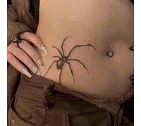 GoDdis Autocollants De Tatouage Temporaire Au Jus D'Araignée, 2 Pièces, Semi-Permanents À Base De Plantes, Imperméables, Non Réfléchissants,Sur L'Abdomen Et La Poitrine Longue Durée De Deux Semaines