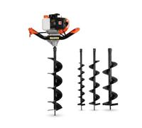 Goddlgjik 2,3 CV 2 Temps Tarière Thermique 52CC Tarriere à Essence Jardin | avec 3 Forets (10/15/20 cm)+Tige d'extension anti-vibration, Tarière 300 mm pour horticulture, agriculture