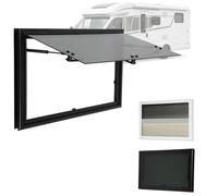 Goddlgjik 70x30cm Fenêtre de camping-car 40°Fenêtre Latérale Moustiquaire | Avec Store-Résistante aux UV-Certifié ECE 43R-Verre Trempé-Pour Camping-Car Remorque Pick-ups Camionnettes Converties