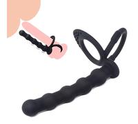 Gode anal en silicone Plug anal avec anneau pénien Anneau de testicule Plug anal Boules anales Stimulateur de point G SM Massage de la prostate Masturbation Jouets anaux Jouets sexuels pour couples