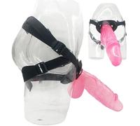 Gode anal extra épais de 7 cm, gode ceinture réglable en silicone, spécial pour BDSM, jeu de sexe érotique, appareil de masturbation avec gode anal vaginal, adapté aux couples, lesbiennes(Pink)