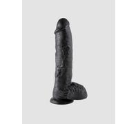 Gode avec Testicules 25,4 cm King Cock - Couleur : Noir