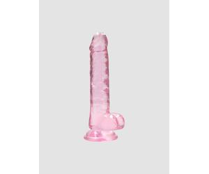 Gode avec Testicules Crystal Clear 17,8 cm