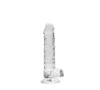 Gode avec Testicules Crystal Clear 17,8 cm - Couleur : Transparent