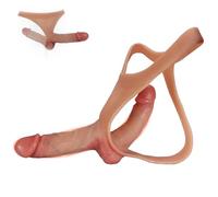 Gode Ceinture Double Penetrateur Couple Double Gode,Gode Ceinture Couple - Strapon Double Pénétration Anus Vaginal Double Stimulation pour lesbienne,femme et homme sex toys,Godes Ceintures