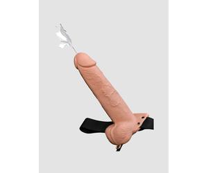 Gode ceinture éjaculateur creux avec testicules 22,9 cm Hollow Strap-On