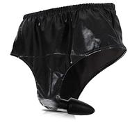 Gode ceinture femme culotte S/M cuir artificiel avec plug anal intégré 10cm Ø4cm TPR réaliste sextoy solo godes ceintures pénétration anale godemichet femme homme bondage sex toy FOPS A45