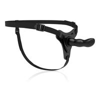 Gode ceinture fetish avec point g noir 16cm