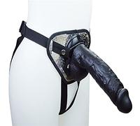 Gode ceinture gode géant gode ceinture réglable, deux couleurs disponibles, jouet sexuel masturbation SM, partenaires masculins et féminins, notamment lesbiennes(Black)