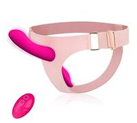 Gode Ceinture Vibrant Sextoys, Wordone Godes Ceintures Harnais Portables avec 10 Vibrations Doubles, Télécommande Vibromasseur &Stimulation, Jouet Adulte pour Couple