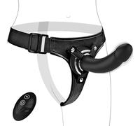 Gode Ceintures Vibromasseur Sextoy - Wordone Gode Ceinture Harnais Portable avec Ventouse&10 Vibrations, Télécommande Stimulation Clitoridienne du Point G, Jouet pour Couple Féminin et Lesbien - Noir