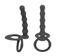 Gode double pénétrateur anneau cockring Godemichet en Silicone Strap-on Double Usage Sex Toýs pour Couples Noir