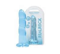 Gode doux vaginal anal lisse pénis à billes irréaliste avec ventouse bleue