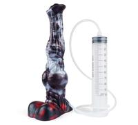 Gode éjaculateur de 23 cm avec deux renflements, NNSX le sextoy à thème de fandom de Waller pour l’équitation orgasmique, Masseur à stimulation anale et vaginale (Striped)
