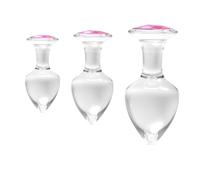 Gode en Verre Cristal 3 Tailles Gode en Verre Gode Anal Godes Réalistes Plug Anal Lisse Plug en Verre Masturbation Féminine Stimulateur de Point G Plug Anal SM Sex Toy(S)