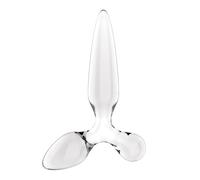 Gode en verre Satisfyer Triple Crystal 2 | Sextoy 3 en 1 en verre avec tige, testicule et plug | Gode chauffant | Pour usage anal et vaginal | Verre borosilicate | Glissant et hygiénique
