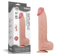 Gode Géant Double Couche 36 Cm Silicone TPE Ventouse Real Skin XXL