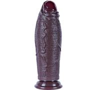 Gode géant extra épais de 7 cm de diamètre, gode géant prépuce de 30 cm, gode anal en silicone noir double densité avec ventouse, pénis réaliste non circoncis XXL, pour utilisateurs expérimentés
