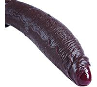 Gode géant extra épais de 8 cm de diamètre, 33 cm avec prépuce, silicone noir à double densité, ventouse puissante, pénis extra long non circoncis, jouet sexuel pour utilisateurs expérimentés