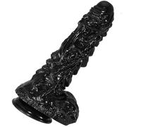 Gode géant noir de 22,7 cm,pénis géant Grand godemichet monstre réaliste muni d'une ventouse puissante Fantasy Penis gros plug anal jouet anal XXL sextoys pour femmes, hommes