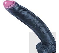 Gode géant réaliste de 34 cm, pénis en silicone de 3,8 cm d'épaisseur, long gode noir avec grande ventouse, prépuce large, pénis anal XXXL, stimulation du point G, pour utilisateurs expérimentés