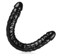 Gode Géant Réaliste Noir Double Pour Stimulateur Double Face Lesbien Anal Point G Sextoys Pour Femmes Hommes Couples Gode Longueur 33,5 CM Diamètre 3,5 CM