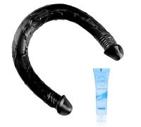 Gode Géant Réaliste Noir Double Pour Stimulateur Double Face Lesbien Anal Point G Sextoys Pour Femmes Hommes Couples Gode Longueur 33,5 CM Diamètre 3,5 CM -Noir