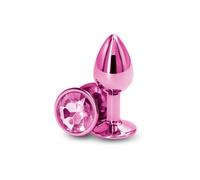 Gode Plug anal Bijou aluminium chromé rose taille S - NS NOVELTIES