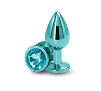Gode Plug anal Bijou aluminium chromé turquoise taille M - NS NOVELTIES
