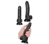 Gode réaliste anal faux pénis gode vaginal avec ventouse et testicules souples