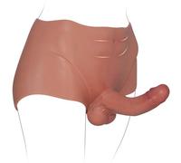 Gode réaliste avec harnais, godes ultra élastiques en silicone à porter, culottes avec gode à sangles, jouet sexuel pour transgenres avec pénis solide de 17,7 cm, jouets sexuels pour adultes destinés