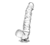 Gode realiste de 15.3 cm pour femme XXL Large Plug Anal,Souple godemichets et adapté aux débutants Doté d'une gode ventouse Jouet sexuel pour adultes Sex Toys pour femme, Hommes Transparent(S)