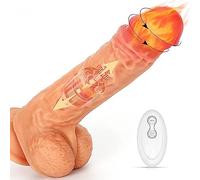 Gode réaliste de 20,3 cm avec rotation à 360 ° et vibromasseur chauffant pour femme Gode vibrant point G forte ventouse télescopique pénis pour stimulation anale clitoridienne point G