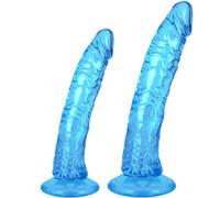 Gode Réaliste Godemichet Bleu Pénis Silicone Gelée,Godemiché Plug Anal avec Ventouse Forte,Masturbateur de point G Portable Sex toys jouet sexuel pour Femmes Hommes (bleu/S+M)