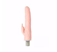 Gode réaliste lapin rose Accessoire de machine sexuelle à double stimulation de 12,5 cm avec oreilles de lapin Compatible avec tous les modèles 3XLR Eroticon Jouet adulte unisexe pour usage vaginal