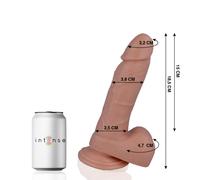 Gode réaliste mr intense 14 18.5 cm avec ventouse, Longueur 300 mm, Largeur 170 mm, Profondeur 80 mm, Rayon Couple, Poids 0.626 Kg, Couleur Nude