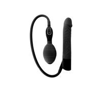 Gode réaliste vibrant sevencreations noir gonflable, Largeur 140 mm, Longueur 250 mm, Profondeur 55 mm, Rayon Couple, Couleur Noir