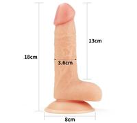 Gode très réaliste 18 cm x 3,6 cm godemichet ventouse penis sextoy souple doux
