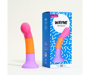 Gode silicone liquide Wayne Passage du Désir - point G, 100 % étanche, 17 cm - Multicouleur