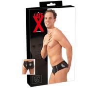 Gode slip anal en latex M-L - 14 cm - Noir