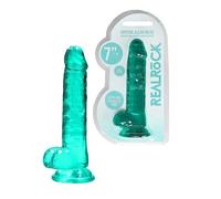 Gode vaginal anal réaliste phallo avec ventouse et testicules faux pénis doux