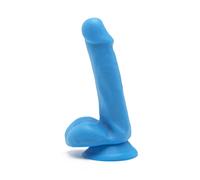 Gode Ventouse avec Testicules Happy Dicks Get Real 15 cm - Couleur : Bleu