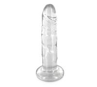 Gode ventouse réaliste jelly 18 cm transparent