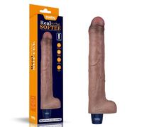 Gode vibrant en silicone rechargeable de 10,5" REAL SOFTEE