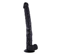 Ġọdẹṃiche Noir de Baton Mássage En Pvc For Poussées de Racines Géantes (Longueur: 39 Cm, Diamètre: 4 Cm)