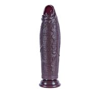Godemiché non circoncis pour débutants de 17 cm, diamètre 4,6 cm, petit godemiché noir réaliste, silicone double densité, avec ventouse, pour hommes et femmes, godemiché anal large, sextoy réaliste