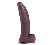 Godemiché réaliste de 18 cm, prépuce noir, pour la stimulation anale et du point G, idéal pour les débutants et les couples, en silicone double densité souple, avec une large ventouse.