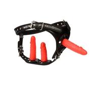 Godemichet Ceinture Triple Gode rouge